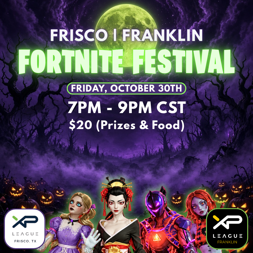 Frisco and Franklin Fortnite Festival flyer: Friday October 30, 7–9 PM Central, $20, prizes and food